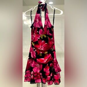 Floral Hawaiian halter top dress